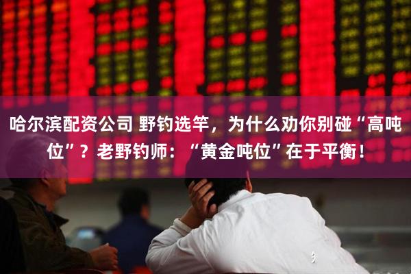 哈尔滨配资公司 野钓选竿，为什么劝你别碰“高吨位”？老野钓师：“黄金吨位”在于平衡！